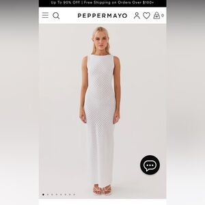 Peppermayo Exclusive - Etoile Knit Maxi Dress - White